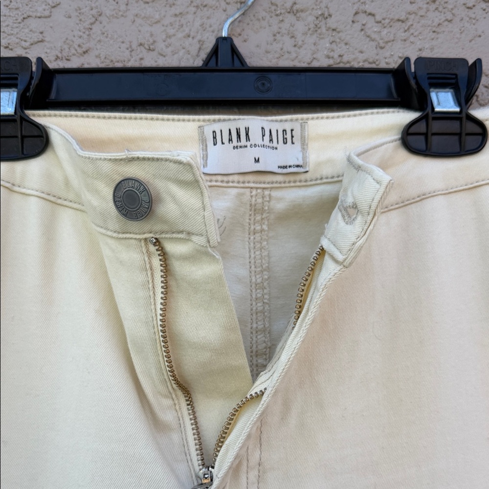 Blank Paige Cream Flare Jeans - High Waist Wide Leg - Picture 2 of 9